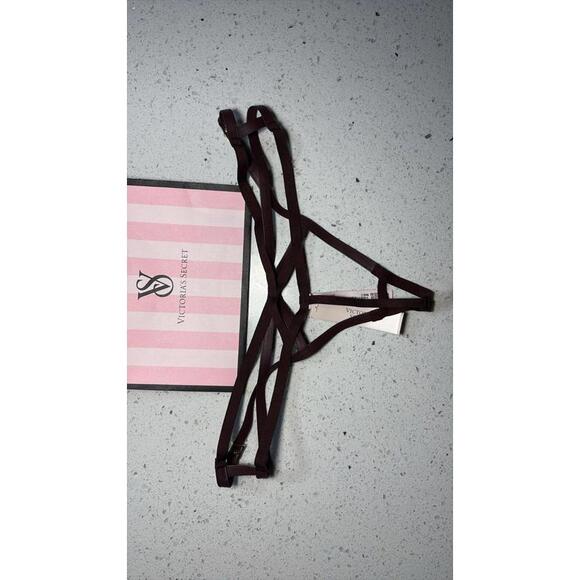 Victoria’s Secret Very Sexy Faux Leather High Leg Brown Thong Panty Sz XS NWT - Picture 1 of 2